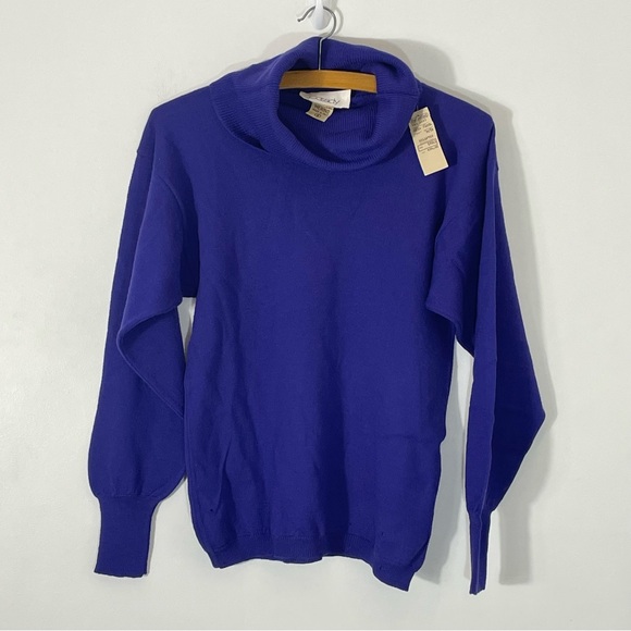 The Limited Sweaters - Cassidy for The Limited Vintage 100% Merino Wool Purple Cowl Neck Sweater S  NWT